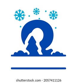 Letter q and winter composition monogram, vector logo, emblems or initial design.