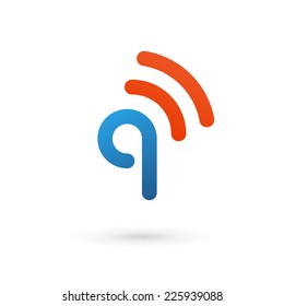 Letter Q wireless logo icon design template elements 