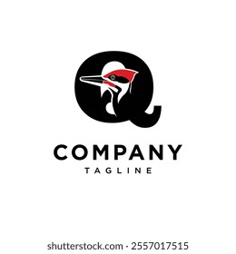 Letter Q Woodpecker Logo Icon Vector