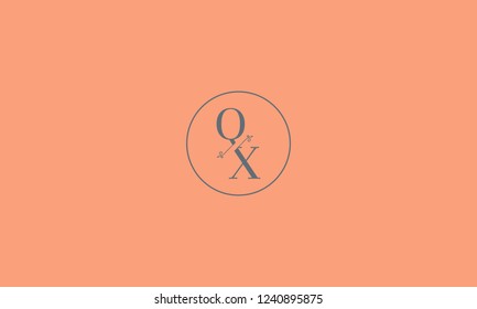 LETTER Q AND X FLOWER LOGO WITH NEGATIVE SPACE EFFECT FOR LOGO DESIGN OR ILLUSTRATION USE