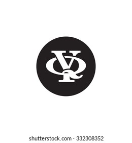 letter Q and Y monogram circle logo