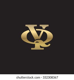 letter Q and Y monogram golden logo