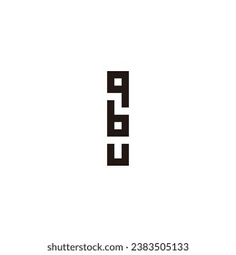 Letter q, z, b and U square geometric symbol simple logo vector