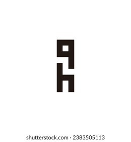 Letter q, z and h square geometric symbol simple logo vector