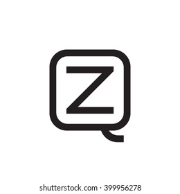 letter Q and Z monogram square shape logo black
