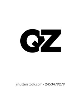 Letter Q and Z, QZ logo design template. Minimal monogram initial based logotype.
