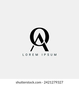 Letter QA and AQ monogram initial logo, geometric, modern, gradient, grid logo