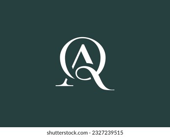 Letter QA or AQ serif font typography logo with classic modern style for signature symbol, personal brand, wedding monogram, etc.