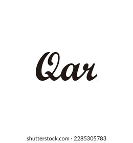 Letter Qar connect geometric symbol simple logo vector