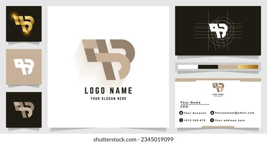 Logo de monograma qB o 9B con diseño de tarjeta de visita