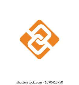 letter qb abstract negative space geometric overlap square logo vector