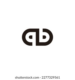 Letter qb capsule geometric symbol simple logo vector