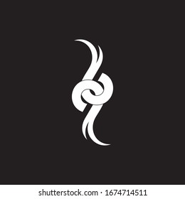 letter qb curves linked overlap logo vector