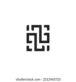 letter qb line art square line geometric logo vector