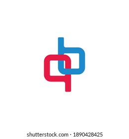 letter qb linked overlapping colorful symbol vector