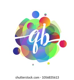 Letter QB logo with colorful splash background, letter combination logo design for creative industry, web, business and company.