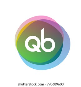 Letter QB logo with colorful splash background, letter combination logo design for creative industry, web, business and company.
