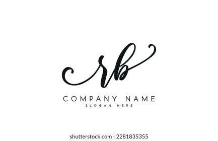 letter QB logo design handwriting signature style vector template.