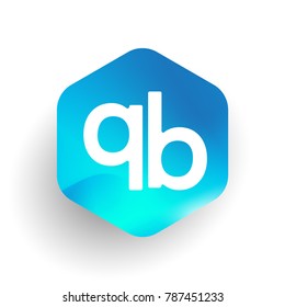 Letter QB logo in hexagon shape and colorful background, letter combination logo design for business and company identity.
