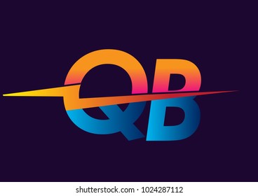 Letter QB logo with Lightning icon, letter combination Power Energy Logo design for Creative Power ideas, web, business and company.