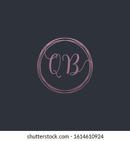 Letter QB logo template. Creative fashion logo design, couple letter , beauty icon. Initial handwriting or handwritten logo for identity. Logo with hand drawn style. wedding concept -vector