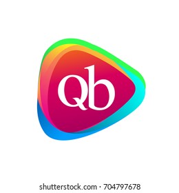 Letter QB logo in triangle shape and colorful background, letter combination logo design for company identity.