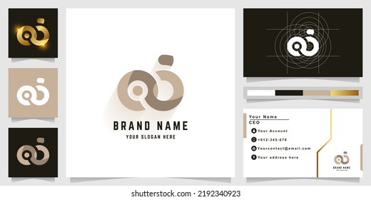 Letter Qb or OS monogram logo with business card design