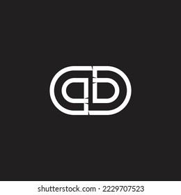 letter qb oval simple geometric line logo vector 
