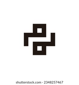 Letter qb plus, square geometric symbol simple logo vector