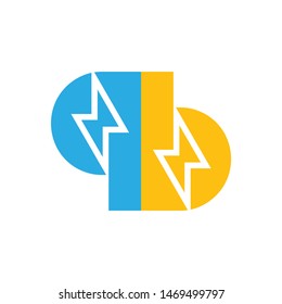 letter qb thunder shape geometric logo vector