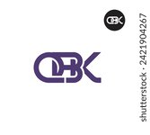 Letter QBK Monogram Logo Design