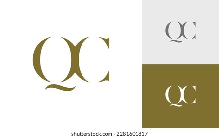 Letter QC or initial QC monogram logo design vector