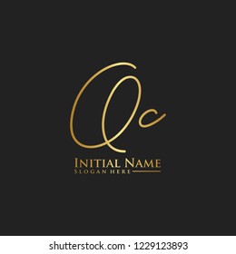 Letter Qc Logo. Initial Letter Design Vector Luxury Colors