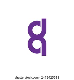 los círculos de letra qd conectan el Vector del logotipo geométrico vinculado 