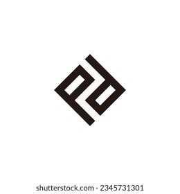 Letter Qd square geometric symbol simple logo vector