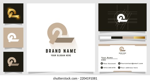 Letter qe or Ge monogram logo with business card design