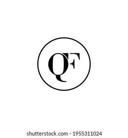 Letter QF initial monogram logo design, wedding, fashion, make up logo template