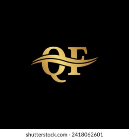 Letter Q.F Logo design Luxury symbol minimalist, elegant typography vector of initial branding name typeface logos template