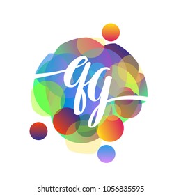 Letter QG logo with colorful splash background, letter combination logo design for creative industry, web, business and company.