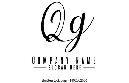 letter Qg logo design, initial Q h logo template vector design