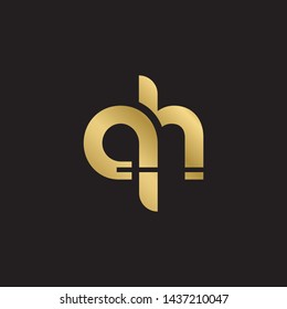 Letter qh linked lowercase logo design template elements. Gold letter Isolated on black  background. Suitable for business, consulting group company.