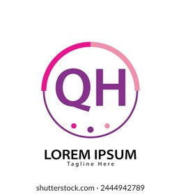 letter QH logo. QH. QH logo design vector illustration for creative company, business, industry
