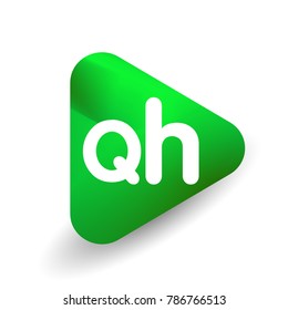 Letter QH logo in triangle shape and colorful background, letter combination logo design for business and company identity.
