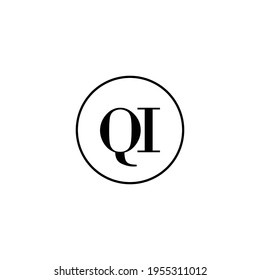 Letter QI initial monogram logo design, wedding, fashion, make up logo template