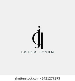 Letter QJ and JQ monogram initial logo, geometric, modern, gradient, grid logo