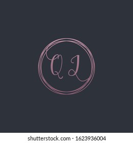 Letter QJ logo template. Creative fashion logo design, couple letter , beauty icon. Initial handwriting or handwritten logo for identity. Logo with hand drawn style. wedding concept -vector