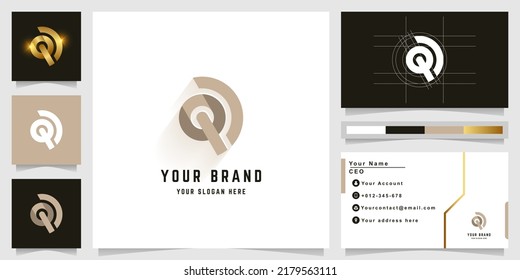 Letter QJ or QD monogram logo with business card design