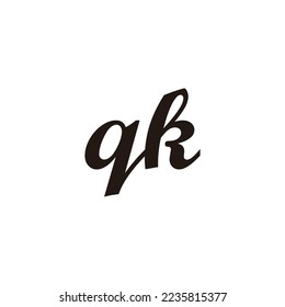 Letter qk connect geometric symbol simple logo vector