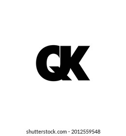 Letra QK diseño simple de logotipo vectorial