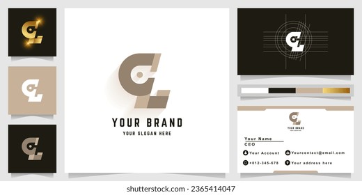 Letter qL oder CL Monogramm-Logo mit Visitenkartendesign